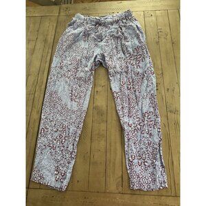 Poupette St Barth Donna Pants in Purple Blue Dot Floral Print Size Small